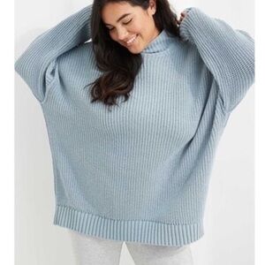 Aerie Knie Sweater in Light Blue-ish Gray